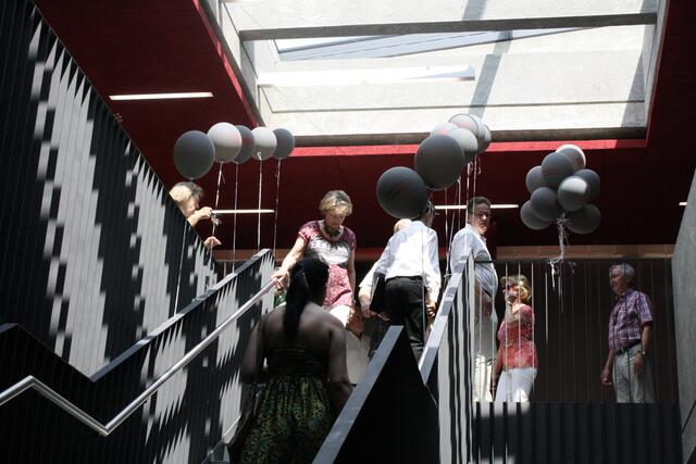 Treppenhaus im neuen Haus der Musik und Jugendkultur.