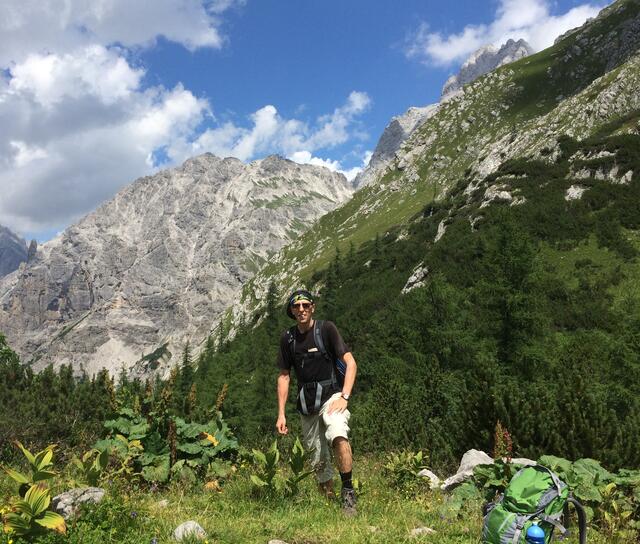 Trischübel 1760m mit Watzmann im Hintergrund bei der Watzmann Umrundung