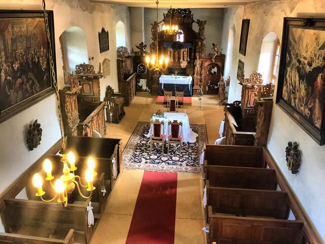Die barocke Schlosskapelle, in der auch Trauungen durchgeführt werden.