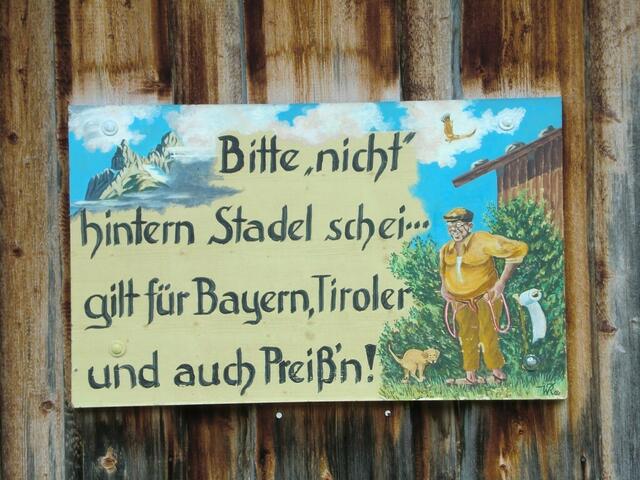 Zünftiger Spruch eines bayerischen Bauern.