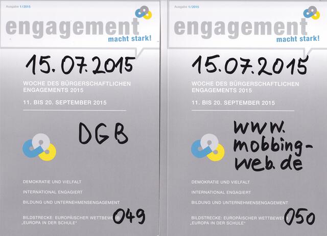 engagement macht stark! 15.07.2015 DGB 049; engagement macht stark! 15.07.2015 www.mobbing-web.de 050