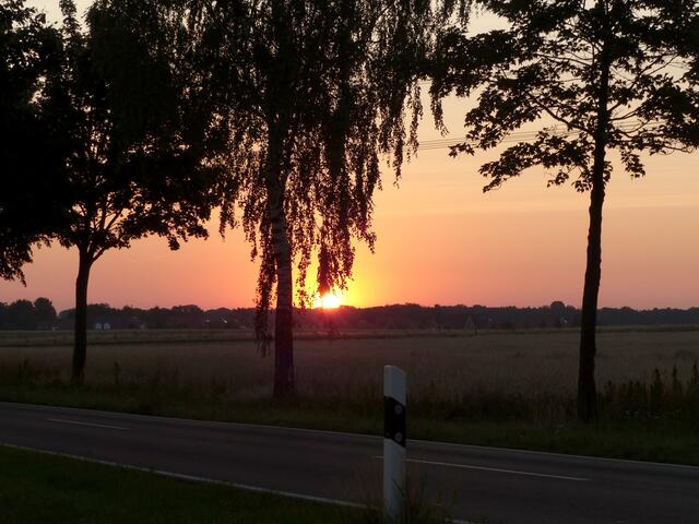 Auf der Landstraße zwischen Klein-und Großburgwedel. Der Tag erwacht!