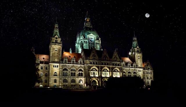Rathaus Hannover bei Nacht
