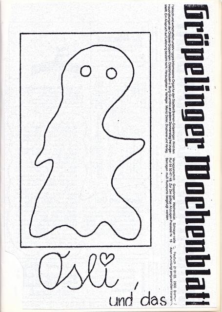 Deckblatt der Dokumentation mit den Veröffentlichungen im GRÖPELINGER WOCHENBLATT zum Schulfest am 28. Juni 1985