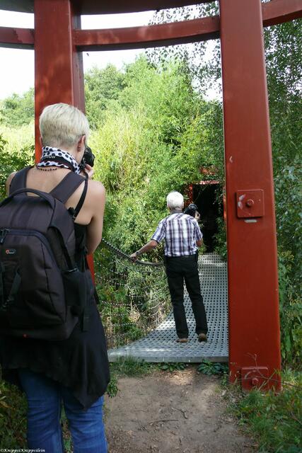 Fotos auf der Hängebrücke