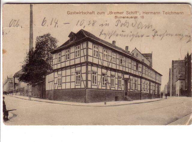 Um 1910. Hier verkehrten die Schiffer (Postkarte: Sammlung Jürgen Wessel).