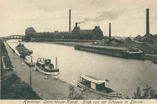 Um 1925. Leine-Weser-Kanal = frühere Bezeichnung des Mittellandkanals.