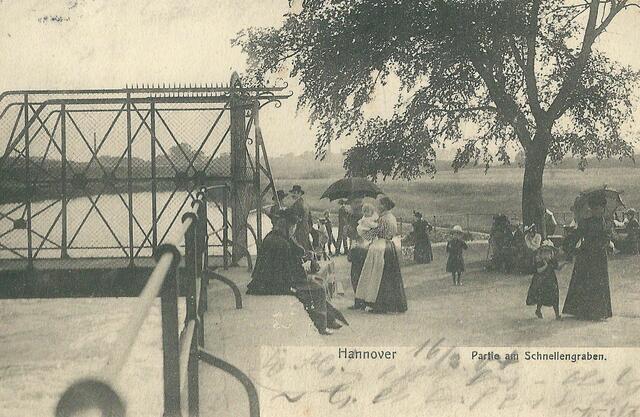 Schneller Graben-Wehr, Vorfluter-Anlage gegen Überschwemmungen, um 1900.