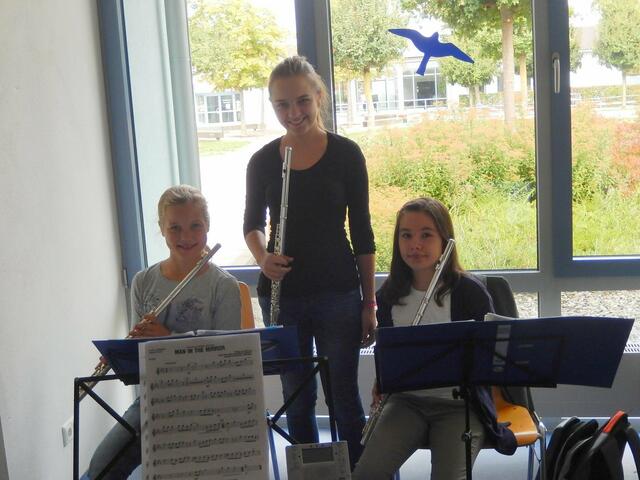 Franziska Moosmüller übte mit den Flöten.