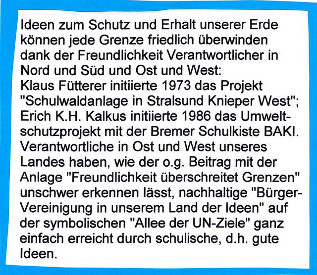 Vorbemerkung zum Bürgerbeitrag von Klaus Fütterer, Barth (Ostsee), und Erich K.H. Kalkus, Bremen, zum Tag der Deutschen Einheit 2010 für die OSTSEE-ZEITUNG, die Staatskanzlei in Schwerin, die Senatskanzlei in Bremen, den WESER-KURIER und Radio Bremen