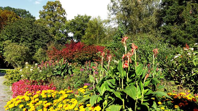 Blütenfülle an den Wegen des Kurparks. Foto: Helmut Kuzina