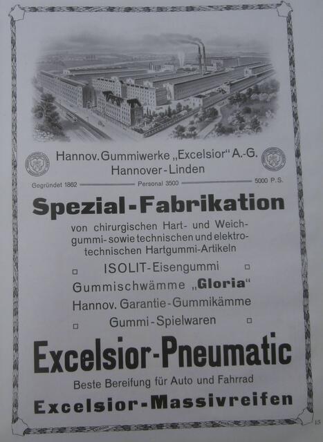Werbeanzeige in: Hannoverscher Courier. Sonderheft anlässlich der Rathauseinweihung, 1913.