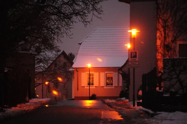 Winterabend in Rohrhof / Hofstrasse