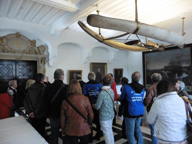 Die großen Walzähne im Treppenhaus.