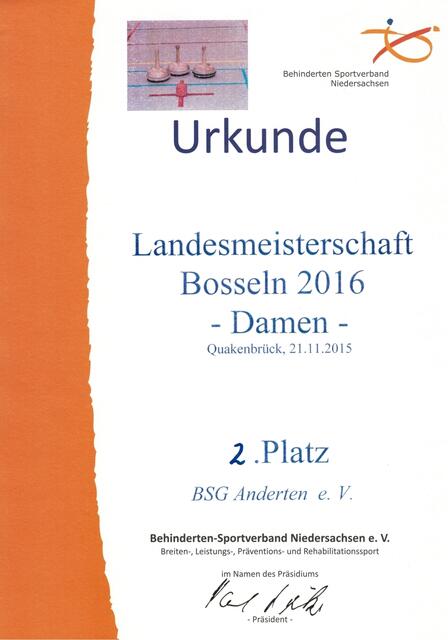 Die Urkunde!