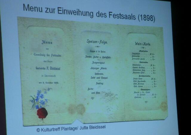 Speisenfolge anlässlich der Einweihung des Tanzsaales in der "Linde".