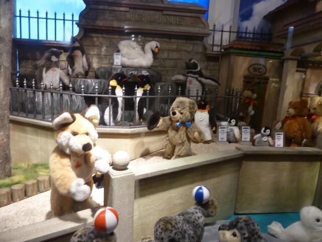 Sogar ein Schwan sitzt im Pinguinkäfig.