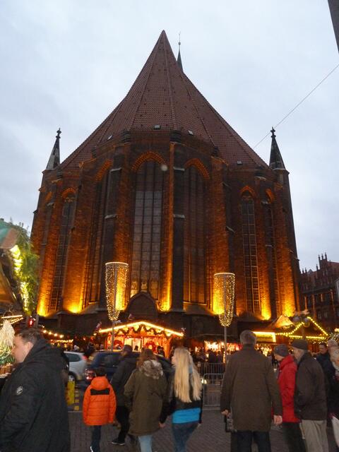 Angestrahlte Marktkirche.