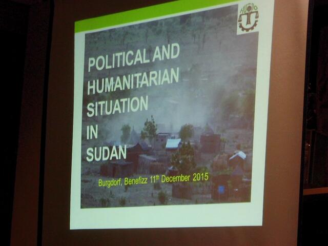 . . . "Die politische und menschliche Situation im Sudan", war ein Thema von Dr. Bushra Gamar Hussein Rahama am 11. Dezember 2015 im "Benefizz" in Burgdorf . . .