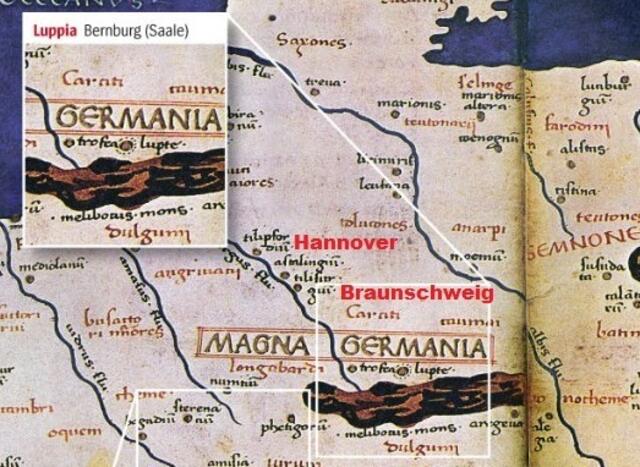 Detail der Landkarte MAGNA GERMANIA 2. Jhd.