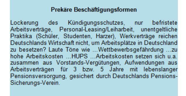 Foto -7- A-Arbeit "Prekäre Beschäftigungsformen"