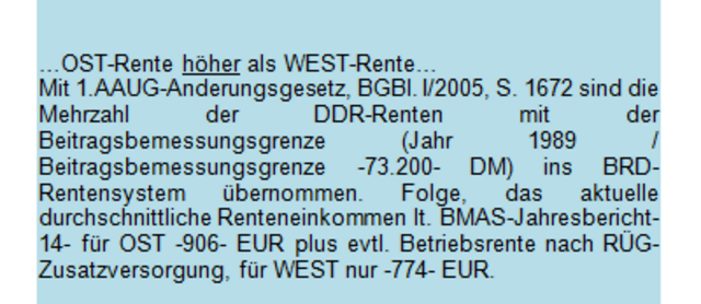 Foto -19- B-Rente "Rente OST höher als Rente WEST"
