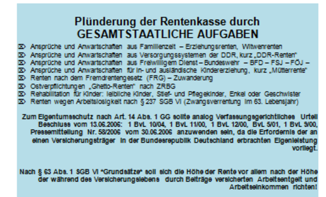 Foto -14- B-Rente "Plünderung Rentenkasse"