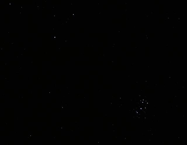 die  Plejaden, unten rechts