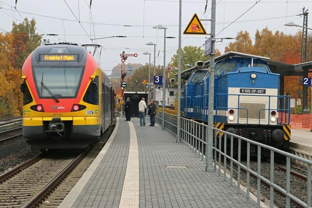 HLB mit Baustellenverkehr am Morgen (30.10.2015)