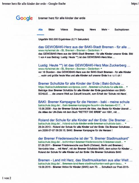 GOOGLE-Suche "bremer herz für alle kinder der erde" am 28. Dezember 2015, 14:27 Uhr | Foto: GOOGLE