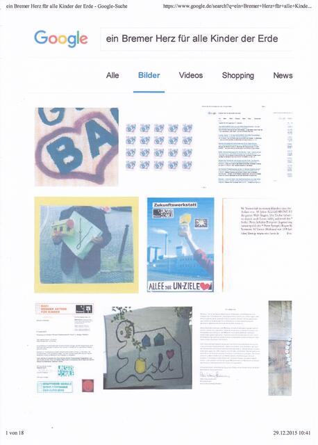 29. Dezember 2015, 10:41: Lustig! - "ein Bremer Herz für alle Kinder der Erde" bei GOOGLE/Bilder auf Platz 1! | Foto: GOOGLE
