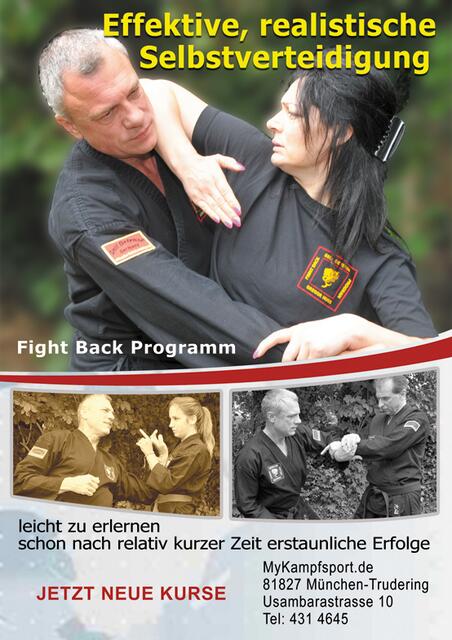 Das Fight Back Programm basiert auf den Technilen des Combat Hapkido und wurde spezielle für Frauen entwickelt, ist aber genauso für Herren und Jugendliche geeignet!