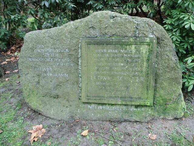 Erinnerungsstein an Ludwig Schüler im Schülerpark