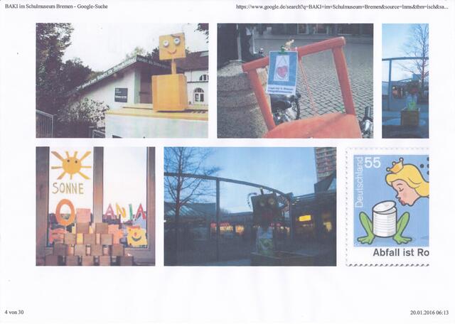 GOOGLE-Suche "BAKI im Schulmuseum Bremen" (Ausschnitt) am 20. Januar 2016, 06:13 Uhr | Foto: GOOGLE