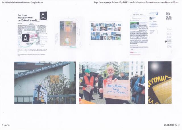 GOOGLE-Suche "BAKI im Schulmuseum Bremen" (Ausschnitt) am 20. Januar 2016, 06:13 Uhr | Foto: GOOGLE