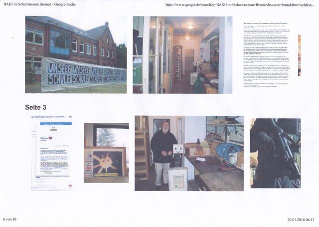 GOOGLE-Suche "BAKI im Schulmuseum Bremen" (Ausschnitt) am 20. Januar 2016, 06:13 Uhr | Foto: GOOGLE