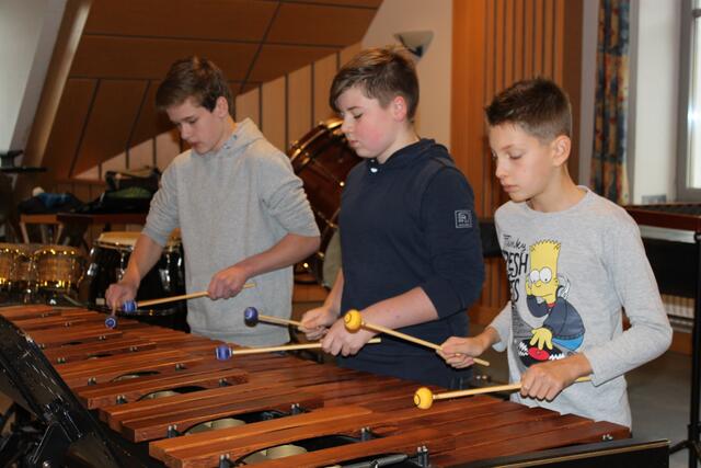 Das Perkussiontrio "AlTiSe" erspielten sich 94 Punkte und die Weiterleitung zum Landeswettbewerb.