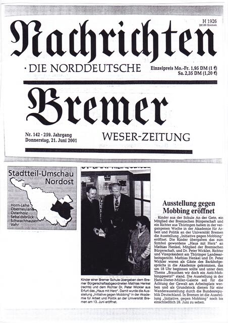 Seite 13 aus dem NACHDRUCK der BAKI-Dokumentation "18. November 1941 - 18. November 2001" zum 27. Januar 2016 | Foto: BREMER NACHRICHTEN