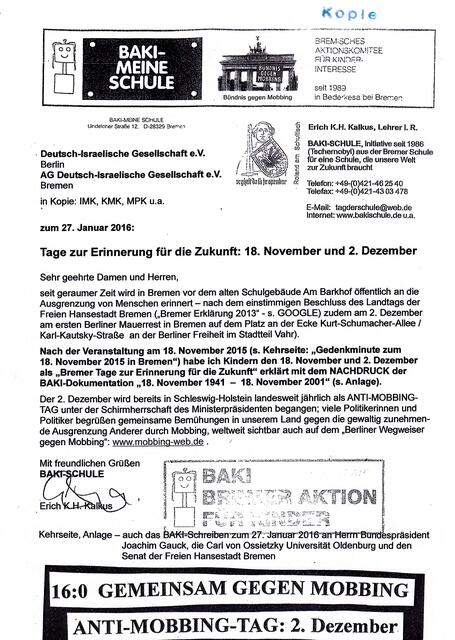 Seite 1: BAKI-Brief zum 27. Januar 2016