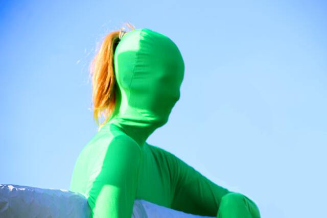 Mummenschanz komplett in giftgrün.