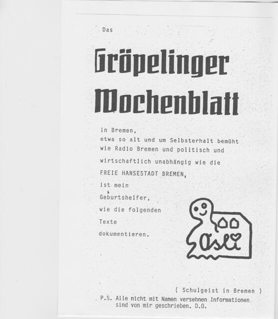Osli, und das Gröpelinger Wochenblatt, Seite 2