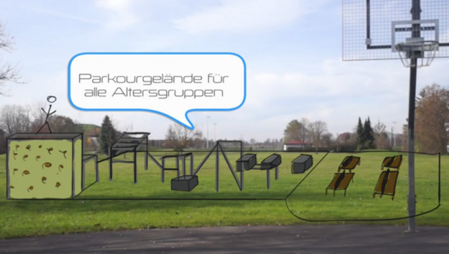 1. Idee: Parkour für Jung und Alt mit Sitzmöglichkeiten