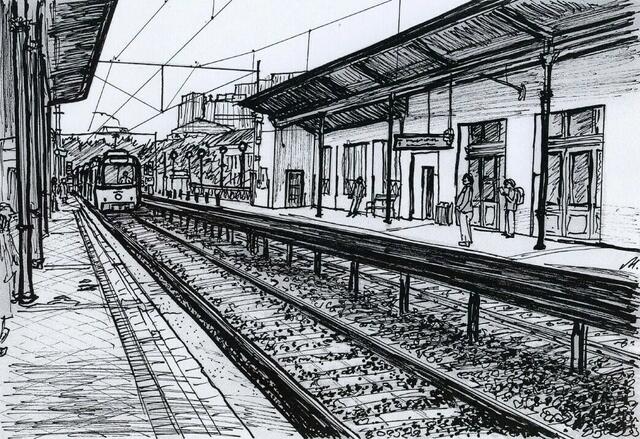 U6, Gumpendorferstraße Bahnsteig. Von Maxi Herta Altrogge.