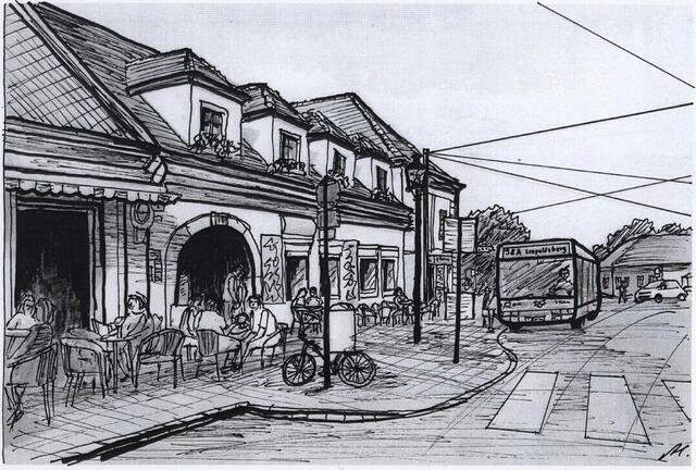 Grinzing Hauptplatz I, Linie 38A. Von Maxi Herta Altrogge.
