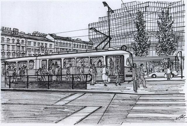 Julius-Tandler-Platz, Linie 5. Von Maxi Herta Altrogge.