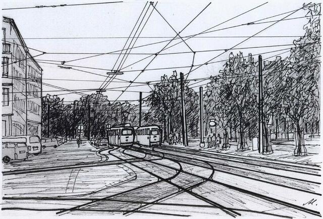 Mariahilfer Straße, Linien 52 und 58. Von Maxi Herta Altrogge.