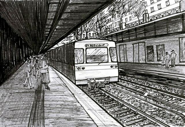 U4, Pilgramgasse. Von Maxi Herta Altrogge.