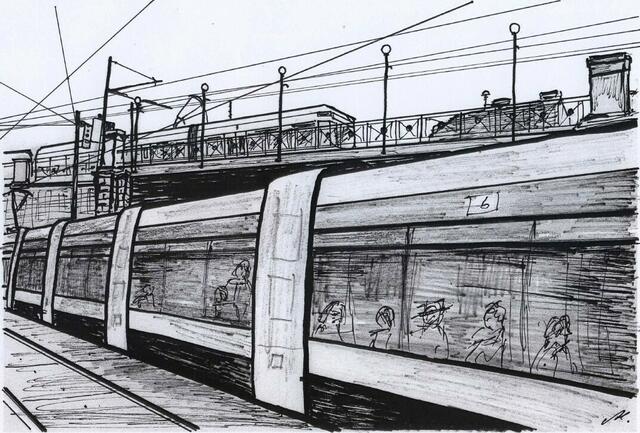 U6 und Linie 6, Bahnhof Gumpendorferstraße. Von Maxi Herta Altrogge.