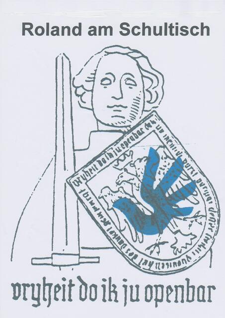 Bremer Roland am Schultisch an der Allee der UN-Ziele