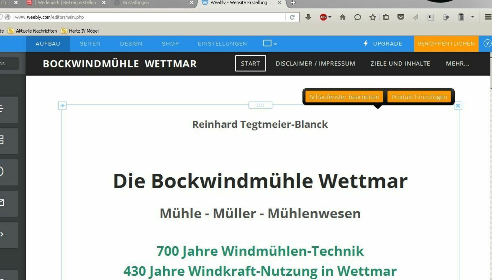 Bockwindmühle Wettmar neue Homepage am Start Burgwedel